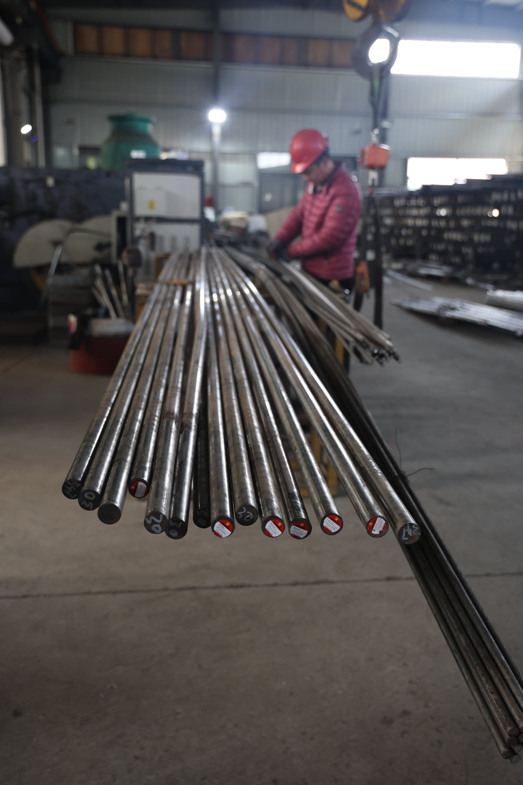 Steel bars in the factory